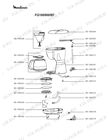 Схема №1 FG100800/B7 с изображением Провод для кофеварки (кофемашины) Moulinex SS-200174