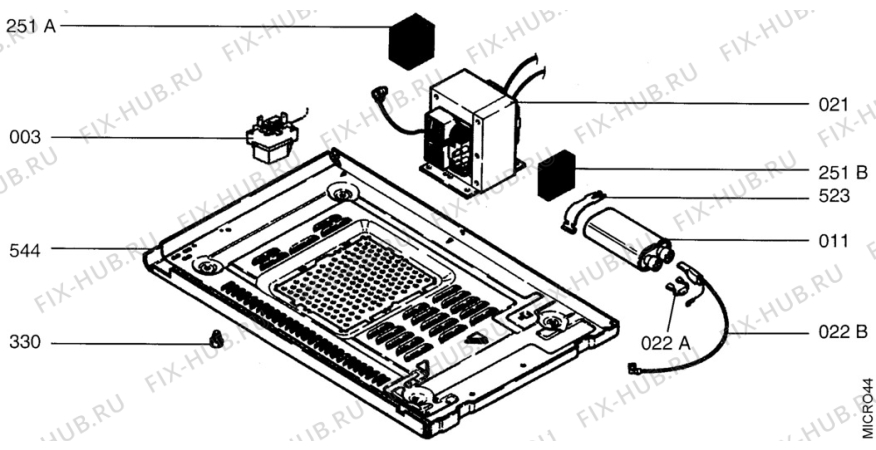 Схема №1 EMC 3280 STAIN с изображением Конденсатор для микроволновой печи Aeg 8996619190169