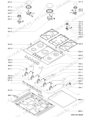 Схема №2 AKT 703 IX с изображением Шланг для плиты (духовки) Whirlpool 481253049347