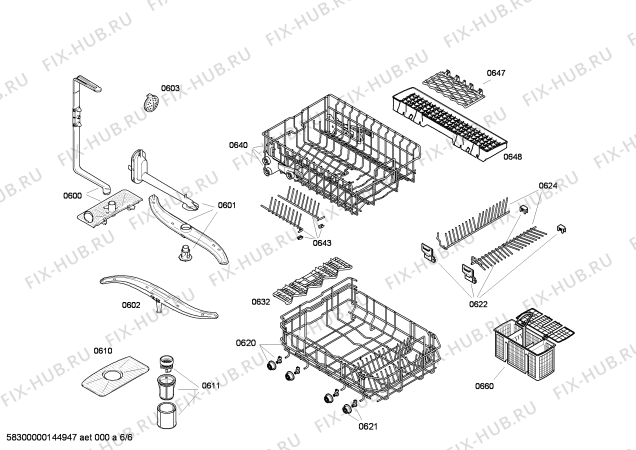 Схема №3 DF240140 с изображением Набор кнопок для посудомоечной машины Bosch 00614715