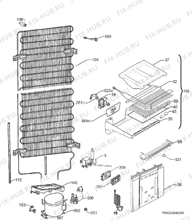 Взрыв-схема холодильника Electrolux ENB38943X - Схема узла Cooling system 017