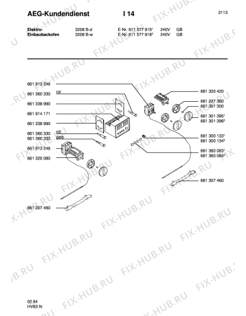 Взрыв-схема плиты (духовки) Aeg COMP. 3208B-W GB - Схема узла Section8