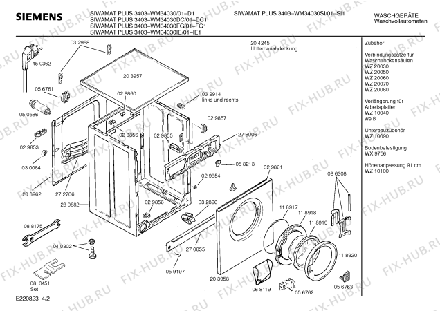 Схема №4 WM34030 SIWAMAT PLUS 3403 с изображением Панель управления для стиральной машины Siemens 00285298