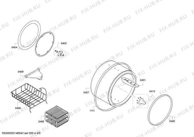 Схема №4 WTS865B2FF с изображением Крышка для сушилки Bosch 00680778