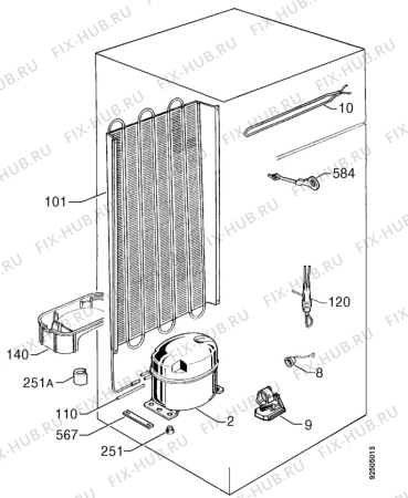 Взрыв-схема холодильника Zanussi ZD50/33R - Схема узла Cooling system 017