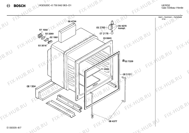 Схема №4 E2141W3 JOKER 245 A CLOU с изображением Мотор вентилятора для плиты (духовки) Bosch 00081922