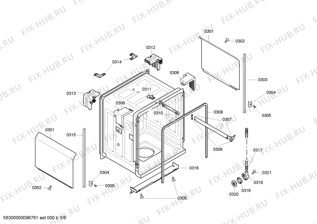 Схема №4 SHX33A02UC Bosch с изображением Кабель для посудомоечной машины Bosch 00439477