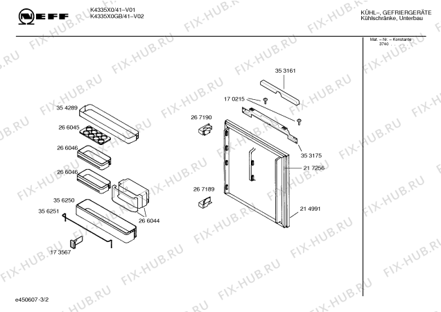 Взрыв-схема холодильника Neff K4335X0GB - Схема узла 02