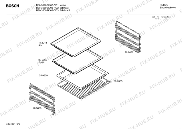 Схема №2 HBN3560SK с изображением Инструкция по эксплуатации для электропечи Bosch 00581180