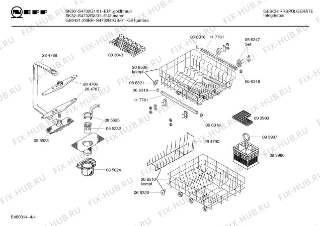 Взрыв-схема посудомоечной машины Neff S4732G1 SK30 - Схема узла 04