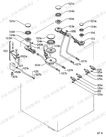 Взрыв-схема плиты (духовки) Zanussi MC5634 - Схема узла Functional parts 267