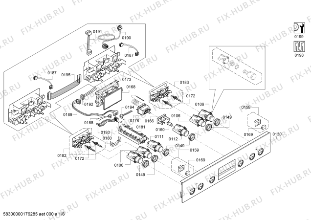 Схема №4 HEG34S550 с изображением Ручка переключателя для плиты (духовки) Bosch 00612475