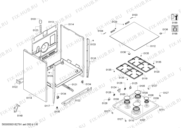 Схема №4 3CGB462BS с изображением Панель управления для плиты (духовки) Bosch 00744370