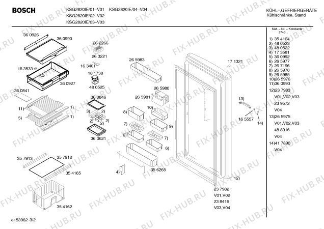 Взрыв-схема холодильника Bosch KSG2820IE - Схема узла 02