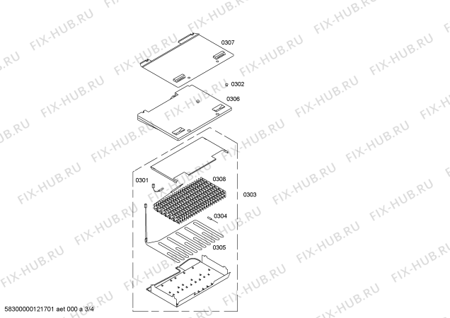 Взрыв-схема холодильника Siemens KD40NX70 - Схема узла 03