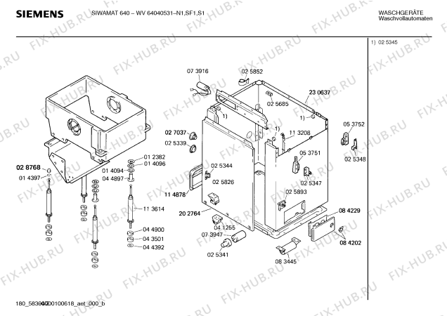 Схема №2 WV64040531 SIWAMAT 640 с изображением Панель для стиральной машины Siemens 00116802