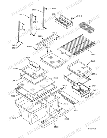 Схема №4 ARG 477/G с изображением Полка для холодильника Whirlpool 481902195500