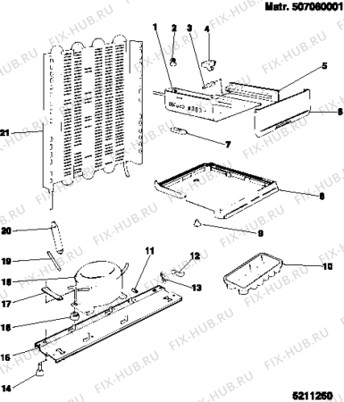 Схема №8 SKMU1650 (F000517) с изображением Рамка для холодильной камеры Indesit C00017977