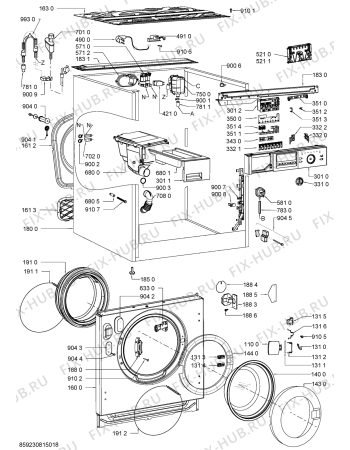 Схема №3 AWOC07148 (F091411) с изображением Наставление для стиралки Indesit C00365188