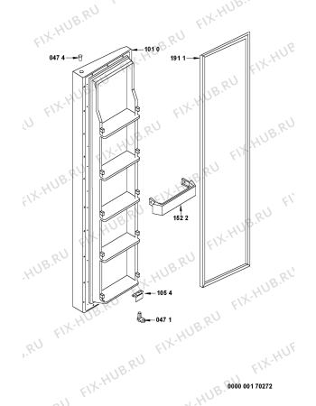 Схема №6 S25C FTT3 X с изображением Дверь для холодильника Whirlpool 481241619783