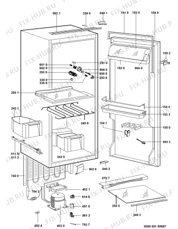 Схема №1 CB 603 W 301.235.18 с изображением Фиксатор для холодильной камеры Whirlpool 481245819375