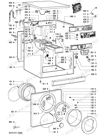 Схема №1 AWM 6125/3 с изображением Декоративная панель для стиральной машины Whirlpool 481245214149