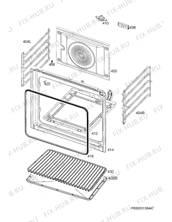 Взрыв-схема плиты (духовки) Electrolux EHL4EEVWE - Схема узла Oven