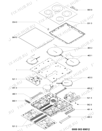 Схема №1 AKM 990/IX/01 с изображением Керамическая поверхность для электропечи Whirlpool 480121100566
