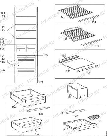 Взрыв-схема холодильника Electrolux ER4091B - Схема узла Section 2