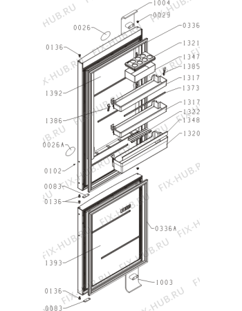 Схема №1 NRKORA62WUK (555118, HZF3369I) с изображением Дверца для холодильника Gorenje 460674