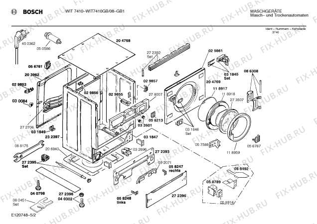 Схема №3 WFT5410JK WFT5410 с изображением Панель управления для стиралки Bosch 00280871