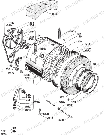 Взрыв-схема стиральной машины Zoppas P6165XB - Схема узла Functional parts 267