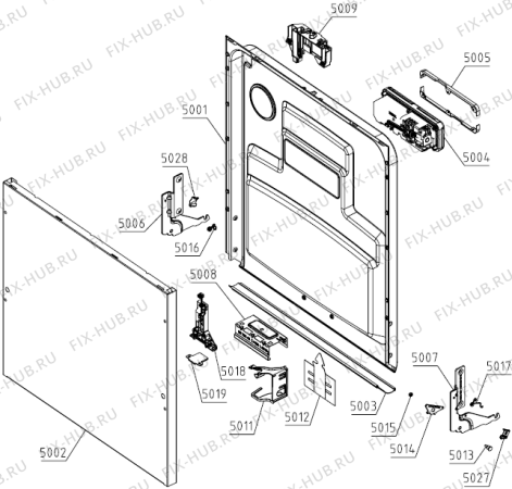 Взрыв-схема посудомоечной машины Gorenje GDV670XXL (731521, DW30.2) - Схема узла 05