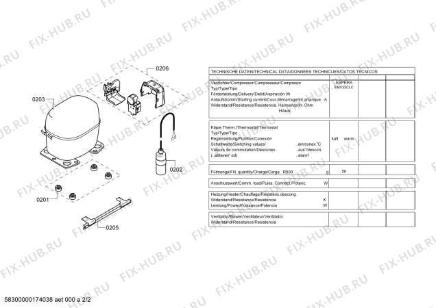 Взрыв-схема холодильника Bosch GSV16AW30X - Схема узла 02