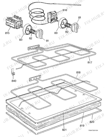 Взрыв-схема комплектующей Zanussi Z9042W - Схема узла Section 8