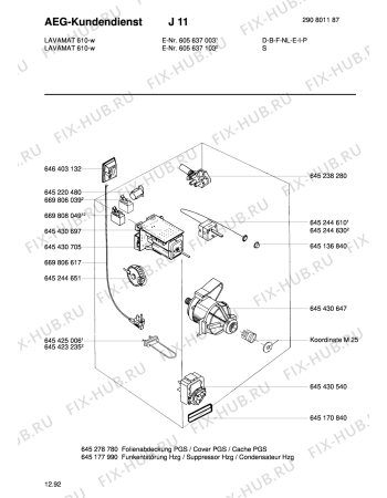 Взрыв-схема стиральной машины Aeg LAV610 - Схема узла Electrical equipment 268