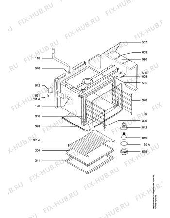 Взрыв-схема плиты (духовки) Aeg ES 290 - W - Схема узла Section1