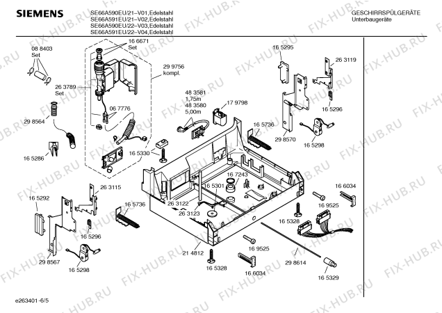 Схема №4 SE65A560GB с изображением Инструкция по эксплуатации для посудомойки Siemens 00581122