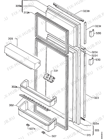 Взрыв-схема холодильника Corbero FDE3170M - Схема узла Door 003