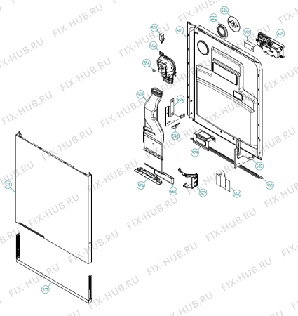 Взрыв-схема посудомоечной машины Gorenje IDWH24 XXL US   -Titanium FI (335623, DW70.3) - Схема узла 05