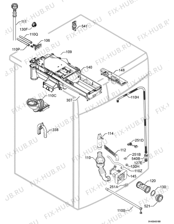 Взрыв-схема стиральной машины Electrolux EWF10591W - Схема узла Hydraulic System 272