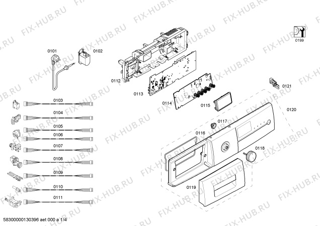 Схема №2 WM08E422IT с изображением Панель управления для стиралки Siemens 00669643