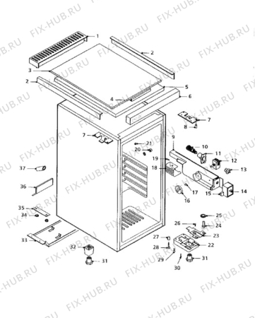 Взрыв-схема холодильника Tricity Bendix ECL015 - Схема узла Cabinet + furniture (extra)