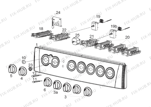 Взрыв-схема комплектующей Electrolux EKE7101 - Схема узла H10 Control Panel