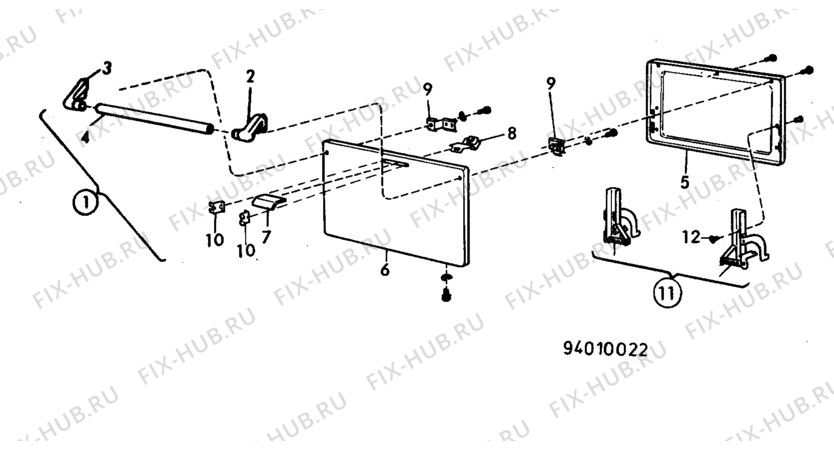 Взрыв-схема посудомоечной машины Elektro Helios SG611S - Схема узла H10 Oven Door bi (small)