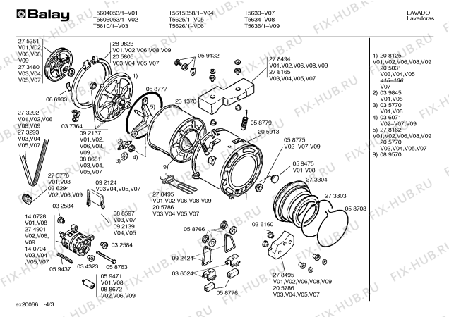 Схема №3 T5634 с изображением Шкив для стиральной машины Bosch 00275351
