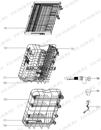 Взрыв-схема посудомоечной машины Gorenje GV55110 (552963, WQP8-GDFI1) - Схема узла 07