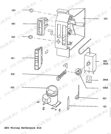 Взрыв-схема холодильника Aeg A132-5I - Схема узла Cooling system 017