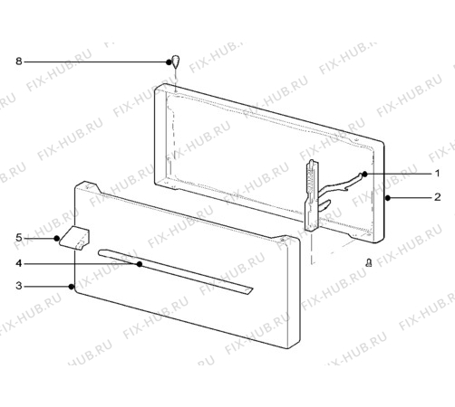 Взрыв-схема плиты (духовки) Unknown ZCE7200W - Схема узла H10 Grill door assy