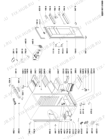 Схема №1 WM1665AW (F091212) с изображением Всякое для холодильной камеры Indesit C00346029
